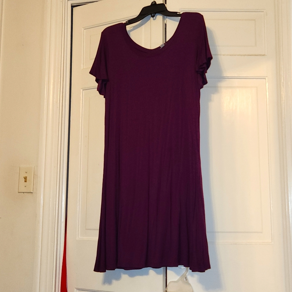 Purple keyhole back dress